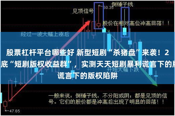 股票杠杆平台哪些好 新型短剧“杀猪盘”来袭！21记者卧底“短剧版权收益群”，实测天天短剧暴利谎言下的版权陷阱