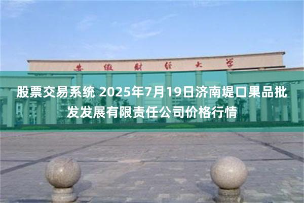 股票交易系统 2025年7月19日济南堤口果品批发发展有限责任公司价格行情