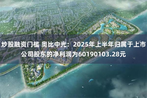炒股融资门槛 奥比中光：2025年上半年归属于上市公司股东的净利润为60190103.28元