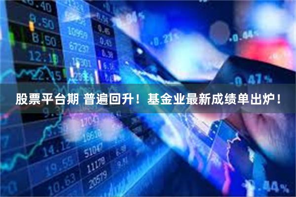 股票平台期 普遍回升！基金业最新成绩单出炉！