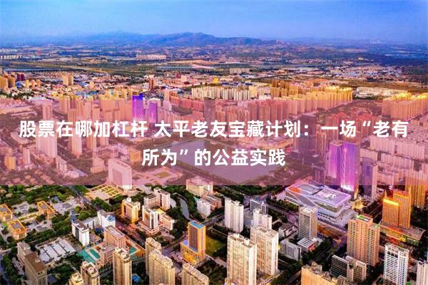 股票在哪加杠杆 太平老友宝藏计划：一场“老有所为”的公益实践