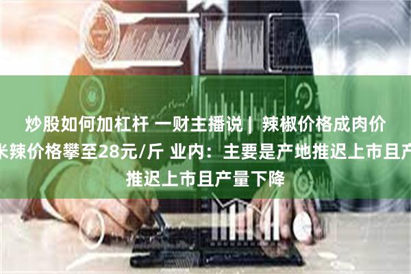 炒股如何加杠杆 一财主播说 | 辣椒价格成肉价2倍 小米辣价格攀至28元/斤 业内:主要是产地推迟上市且产量下降