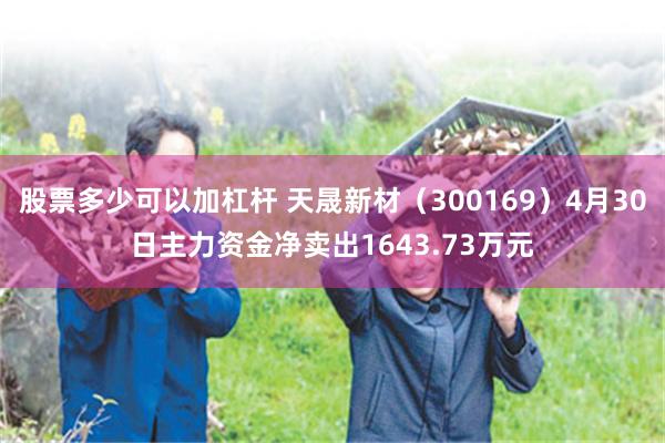 股票多少可以加杠杆 天晟新材（300169）4月30日主力资金净卖出1643.73万元