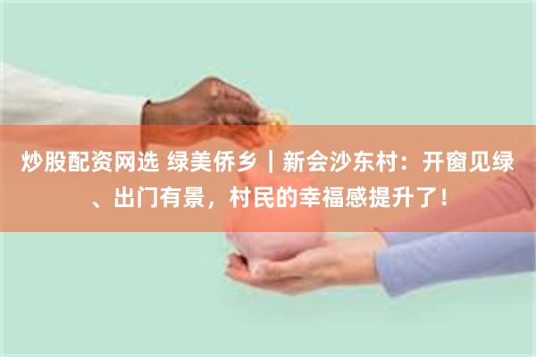 炒股配资网选 绿美侨乡｜新会沙东村：开窗见绿、出门有景，村民的幸福感提升了！