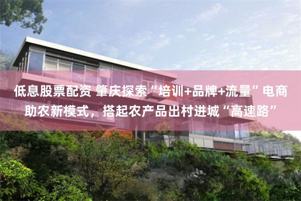 低息股票配资 肇庆探索“培训+品牌+流量”电商助农新模式，搭起农产品出村进城“高速路”