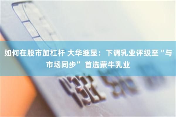 如何在股市加杠杆 大华继显:下调乳业评级至“与市场同步” 首选蒙牛乳业