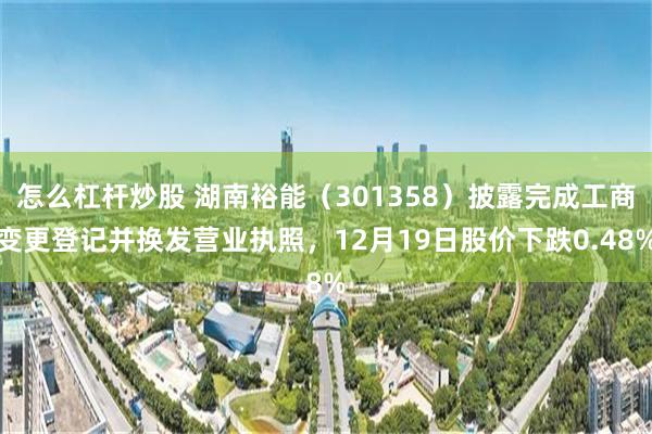 怎么杠杆炒股 湖南裕能(301358)披露完成工商变更登记并换发营业执照,12月19日股价下跌0.48%