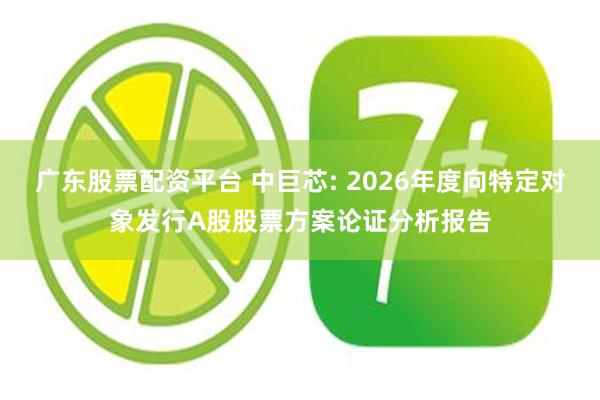 广东股票配资平台 中巨芯: 2026年度向特定对象发行A股股票方案论证分析报告