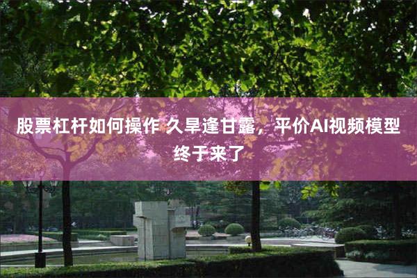 股票杠杆如何操作 久旱逢甘露，平价AI视频模型终于来了