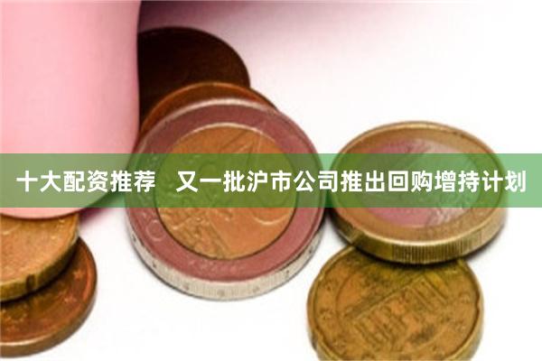 十大配资推荐   又一批沪市公司推出回购增持计划