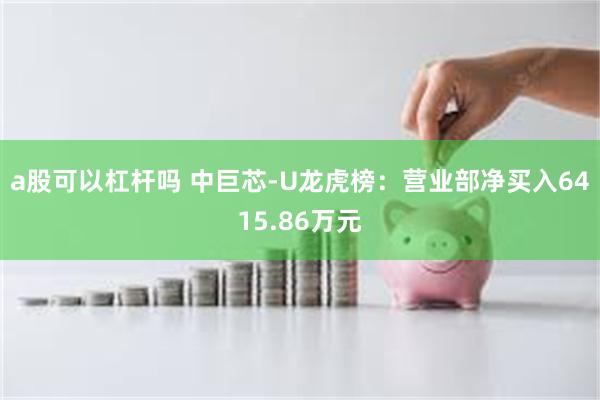 a股可以杠杆吗 中巨芯-U龙虎榜：营业部净买入6415.86万元