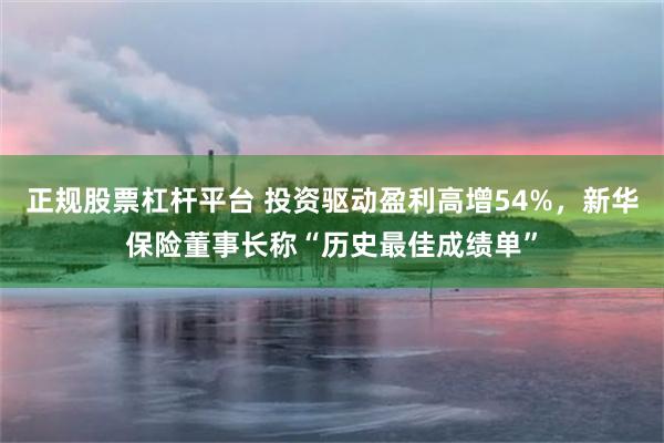 正规股票杠杆平台 投资驱动盈利高增54%，新华保险董事长称“历史最佳成绩单”