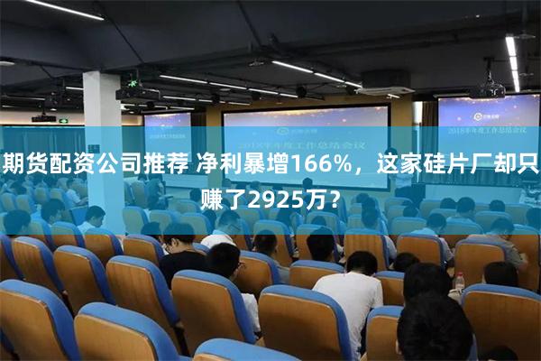期货配资公司推荐 净利暴增166%，这家硅片厂却只赚了2925万？