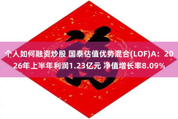 个人如何融资炒股 国泰估值优势混合(LOF)A：2026年上半年利润1.23亿元 净值增长率8.09%
