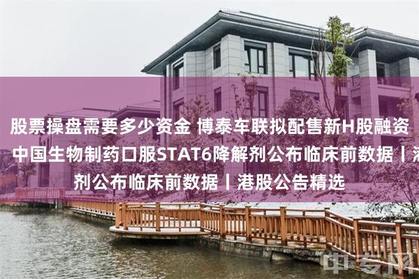 股票操盘需要多少资金 博泰车联拟配售新H股融资5.88亿港元;中国生物制药口服STAT6降解剂公布临床前数据丨港股公告精选